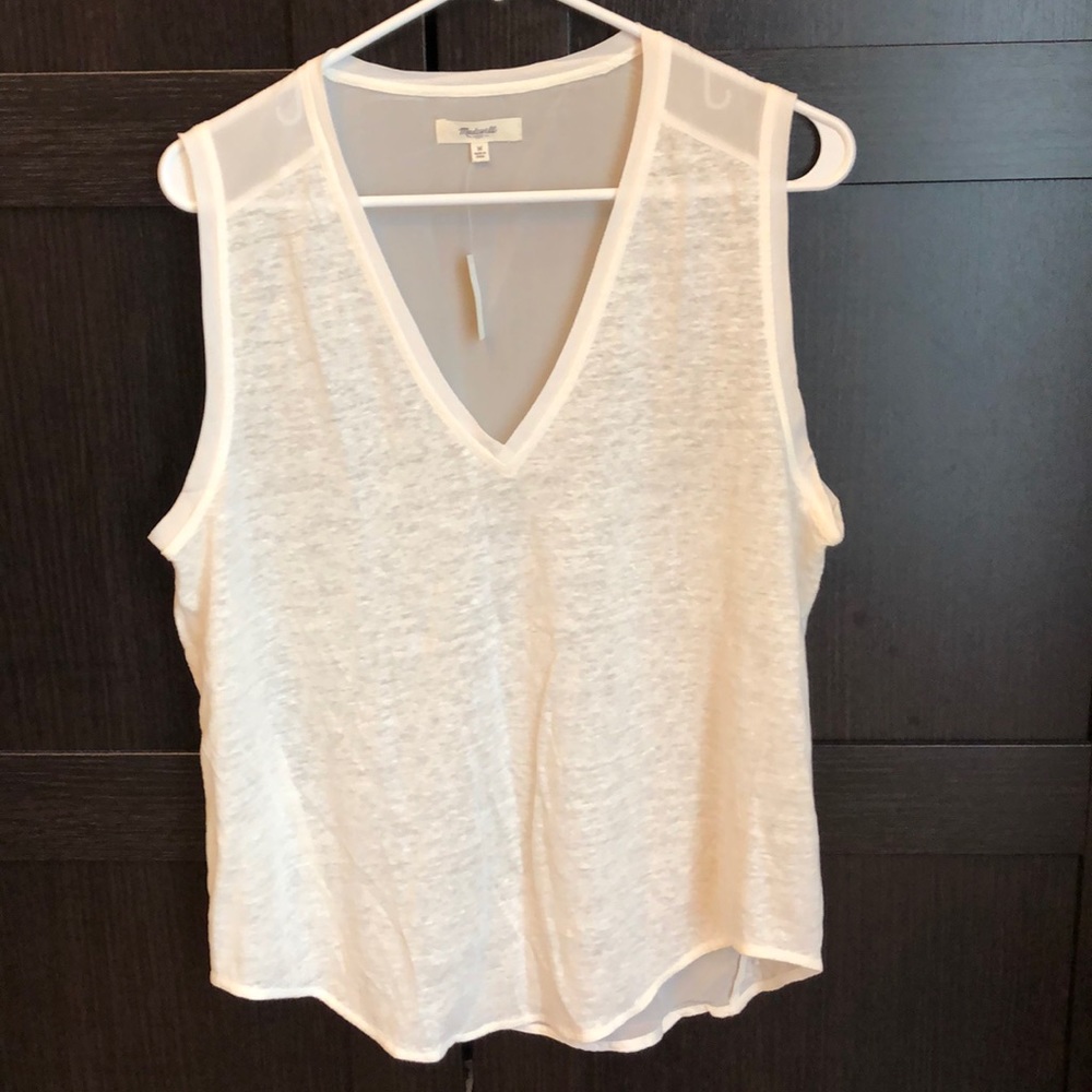 Madewell sheer back linen tank